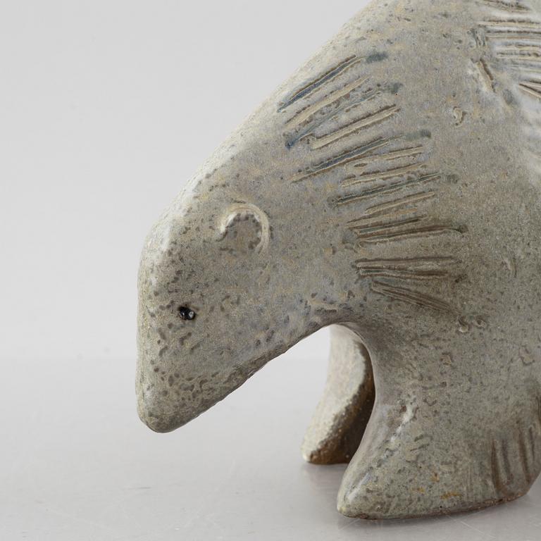 Lisa Larson, figurin, stengods, "Isbjörn", ur serien "Stora Zoo", Gustavsberg.