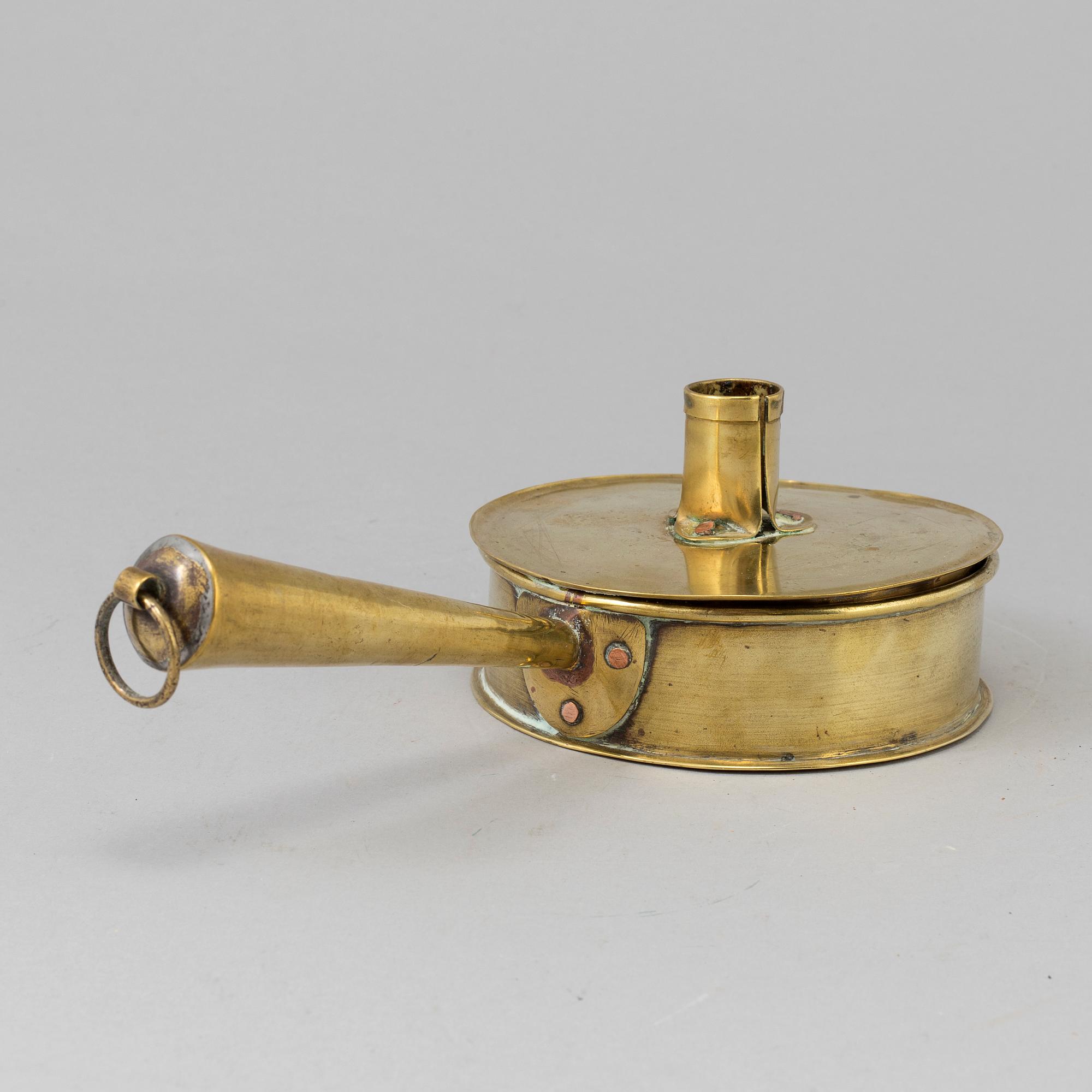 LJUSSTAKE, sk stumpastake, mässing, 1700-tal.