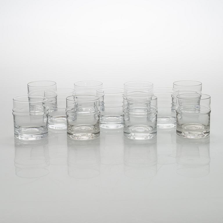 Timo Sarpaneva, set of 54 'Ripple' 2054 glasses for Iittala.