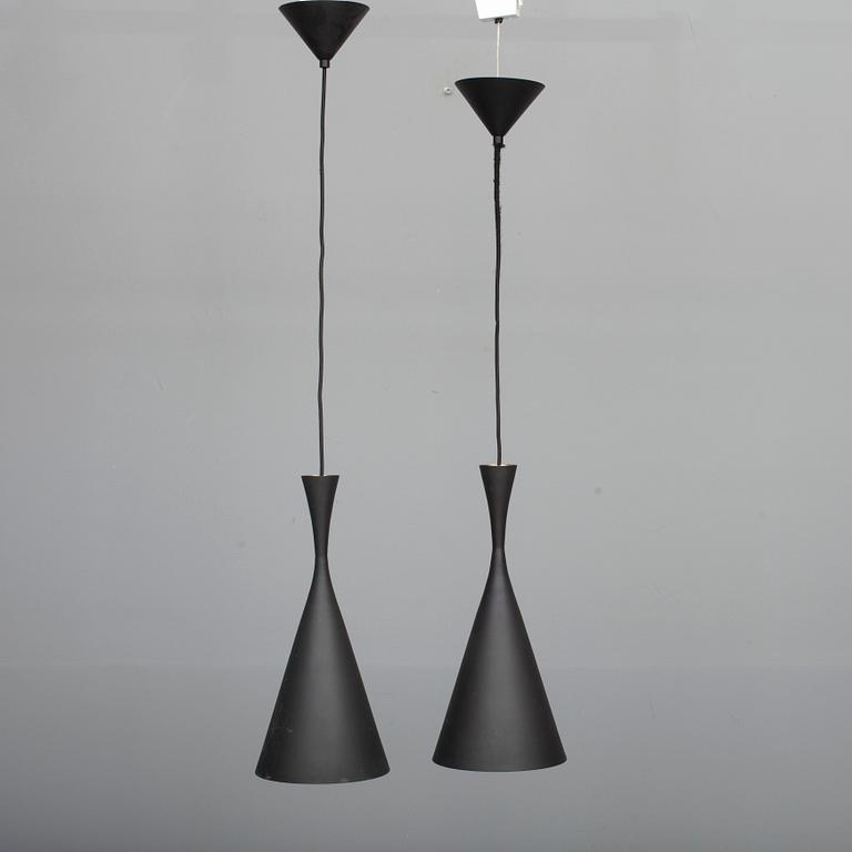 TAKLAMPOR, 2 st, målad plåt, "Beat Tall", Tom Dixon, 2000-tal.