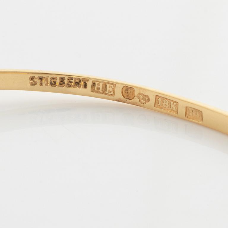 Stigbert, armring, 18K guld med bergkristall.