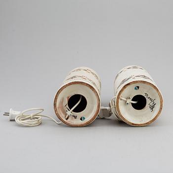 A pair of Bitossi stoneware table lights, Italy.