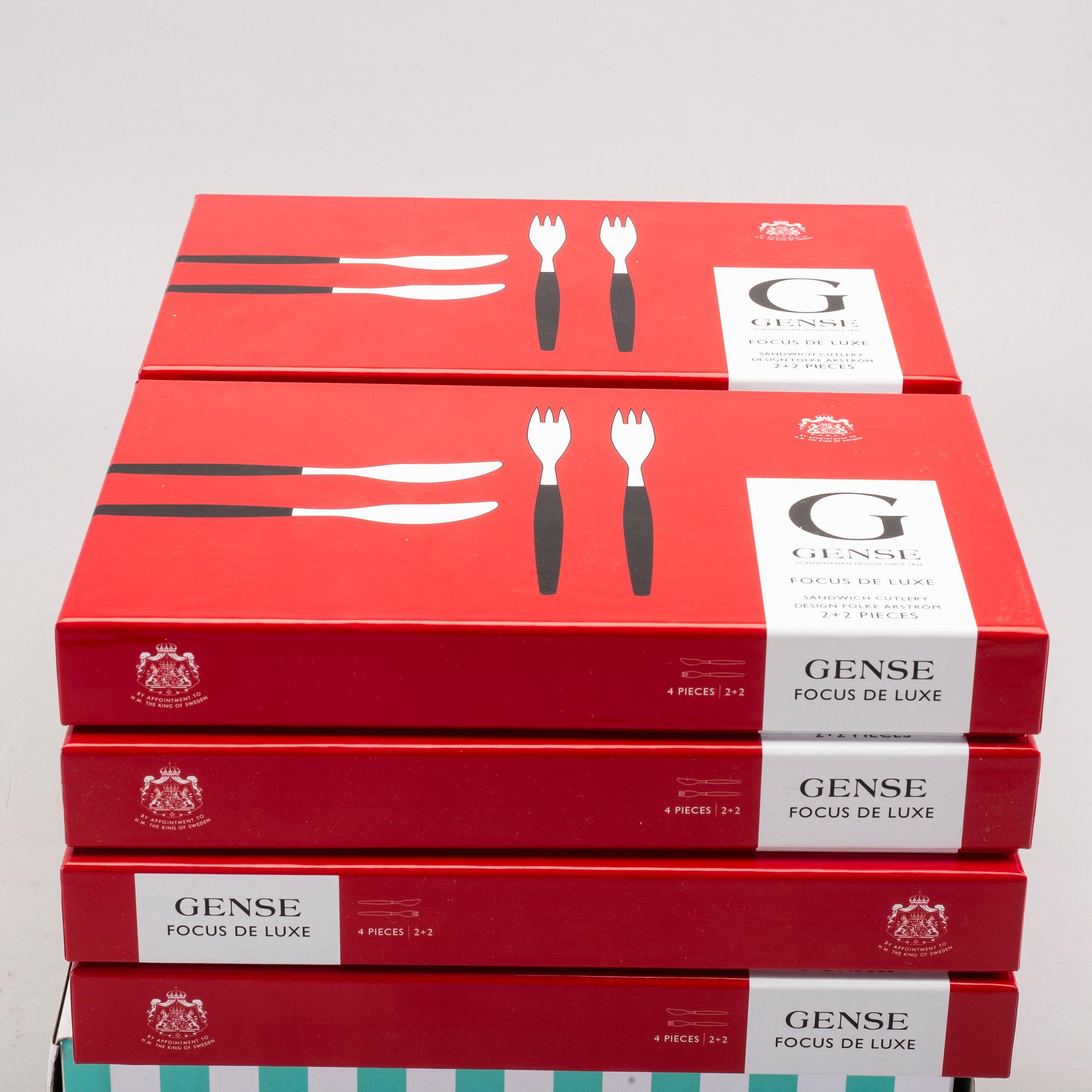 FOLKE ARSTRÖM, smögåsbestick, 32+6+2delar, "Focus De Luxe", rostfritt stål, Gense.