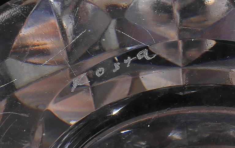 SKÅL SAMT KARAFFER, 2 st, glas, Bengt Edenfalk Skruf samt Kosta.