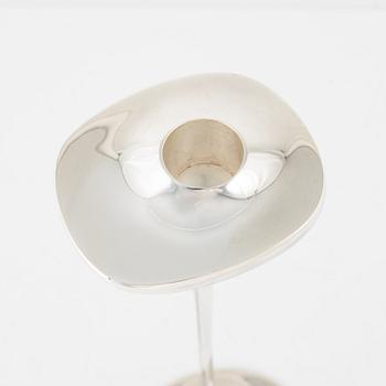 Poul Havgaard,  a sterling silver 'Soul' sculptural candlestick, Lapponia Finland 1982.