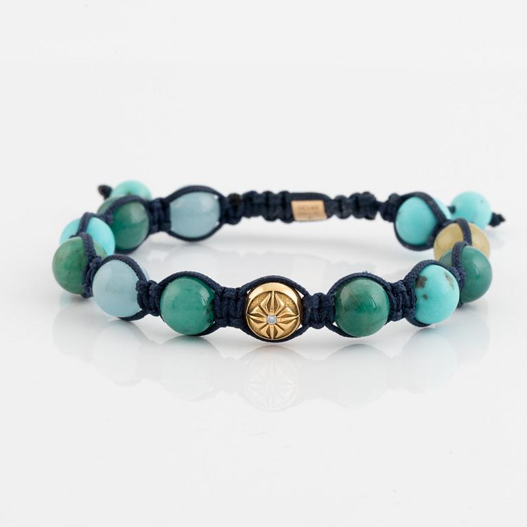 Shamballa jewels, armband, med stenpärlor och briljantslipad diamant.