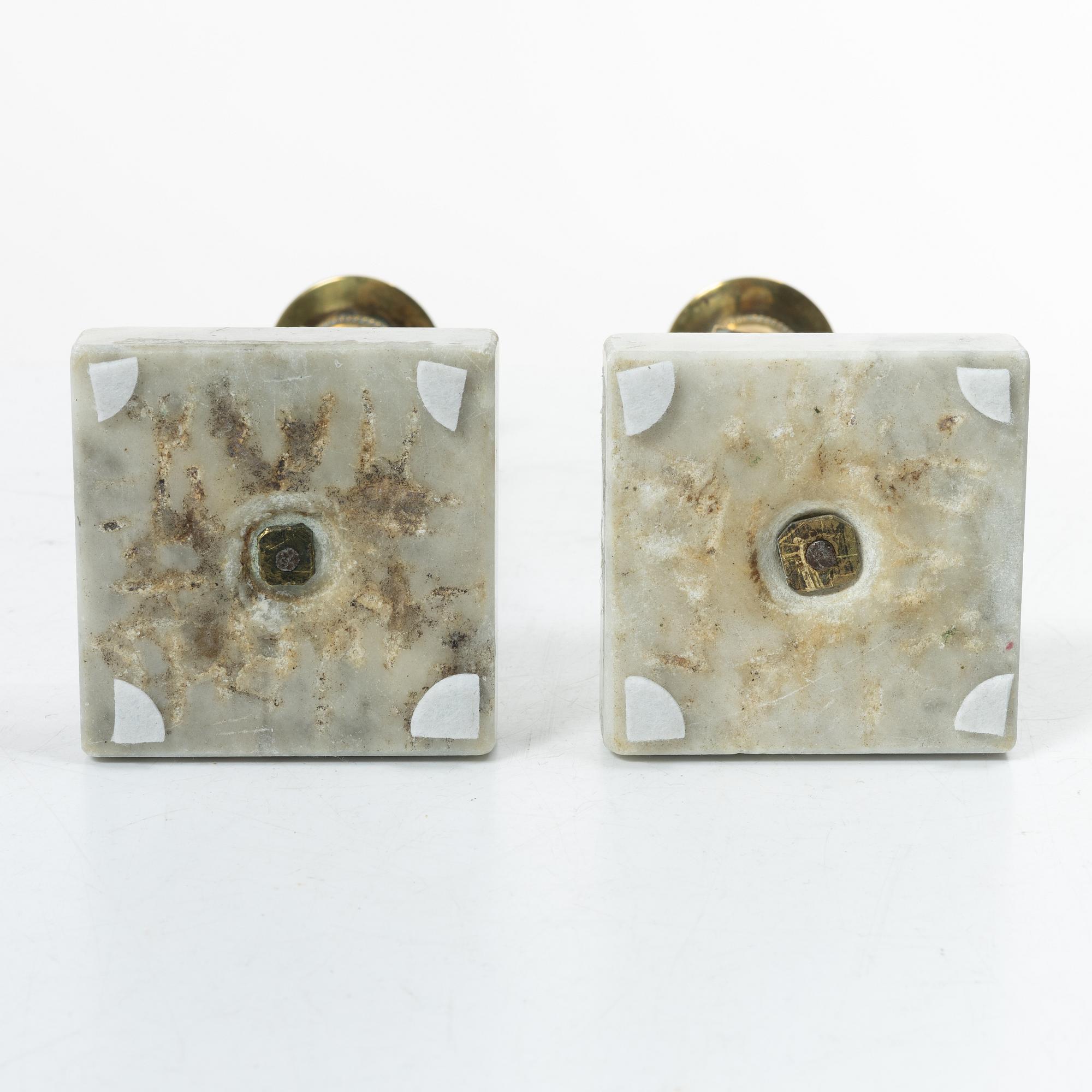 A pai of Late Gustavian candlesticks, circa 1800.