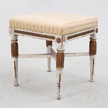 A late Gustavian stool, late 18th century.