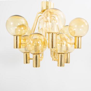 Hans-Agne Jakobsson, a brass and glass 'Patricia T 372' chandelier, Markaryd.