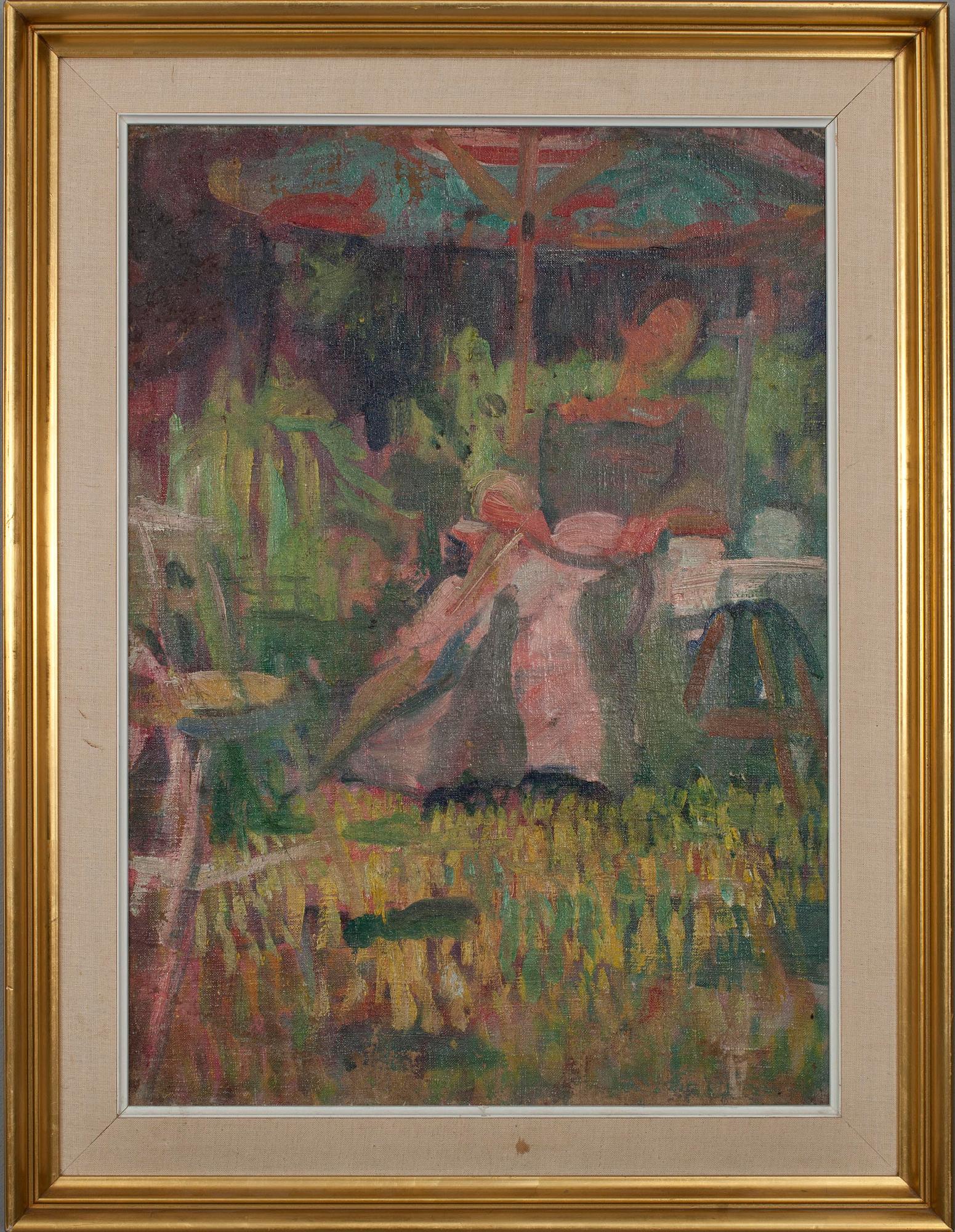 OKÄND KONSTNÄR, olja på duk, otydl. sign, tidigt 1900-tal.