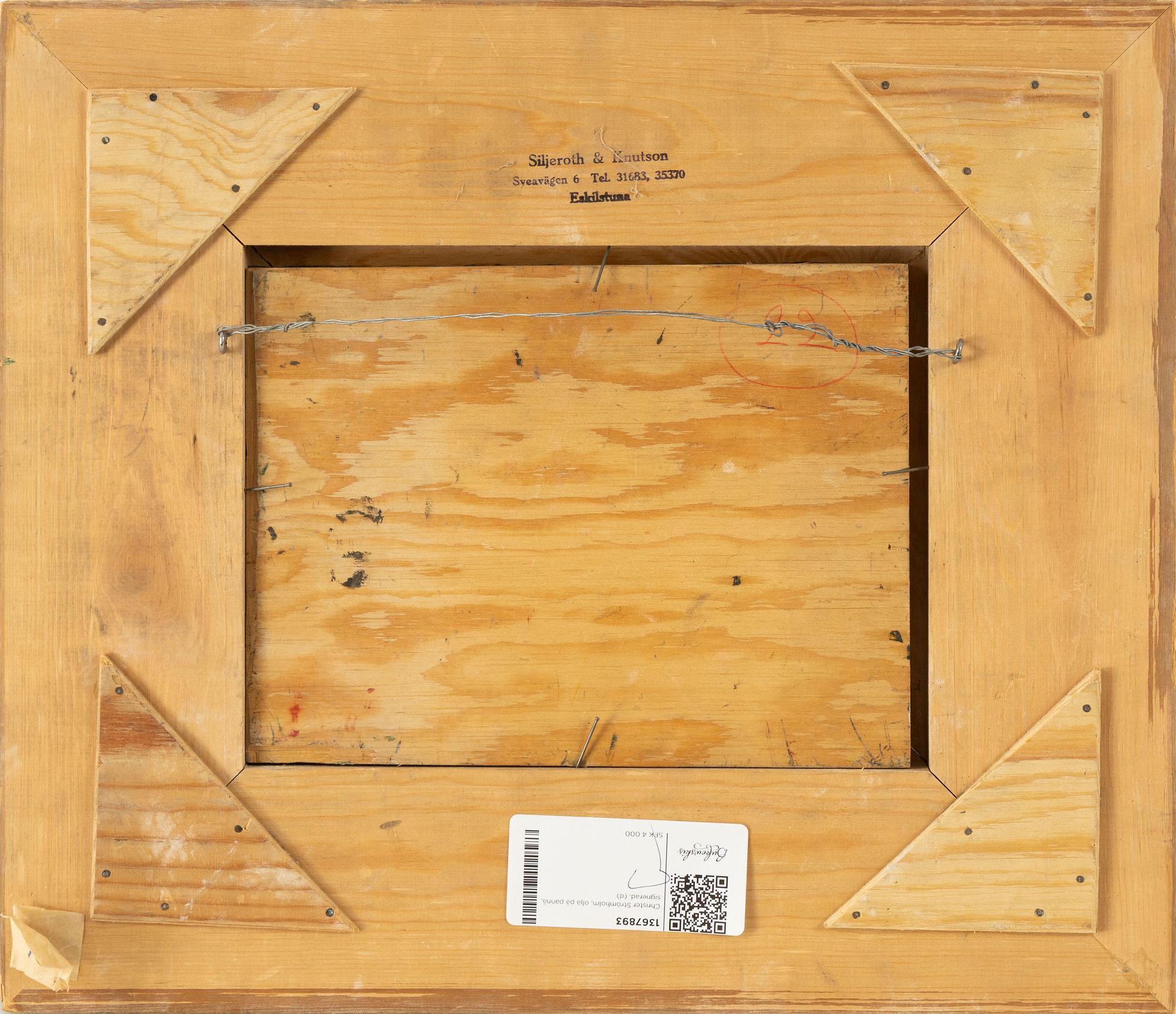 Christer Strömholm, oil on panel, signed.