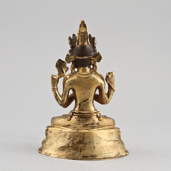 SKULPTUR, förgylld brons, sydostasien, 1900-tal.