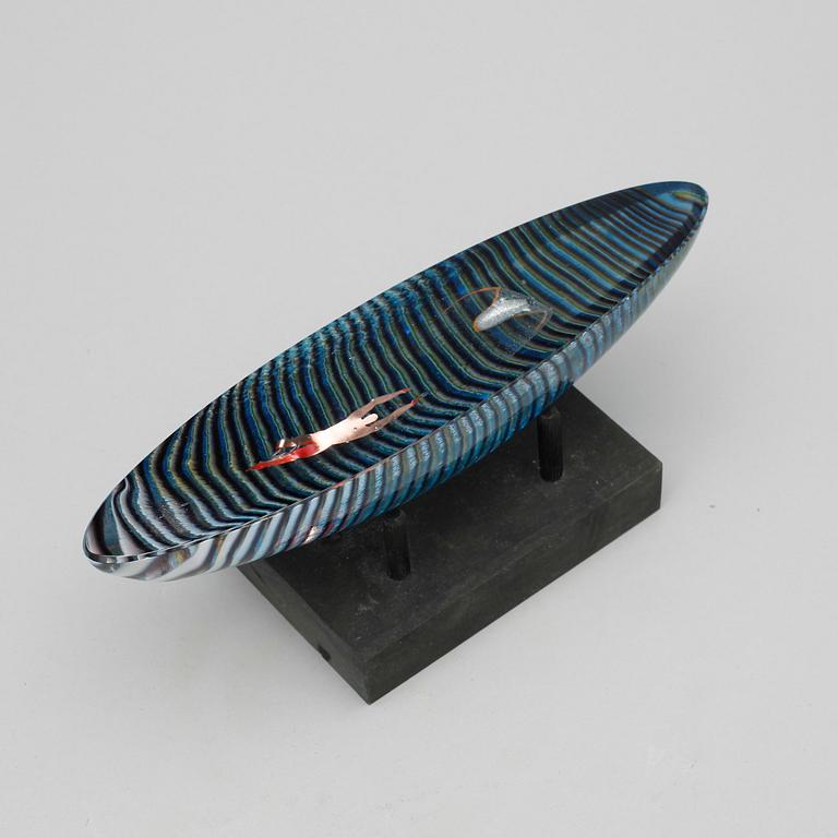 SKULPTUR, glas, Bertil Vallien, Kosta Boda, signerad.