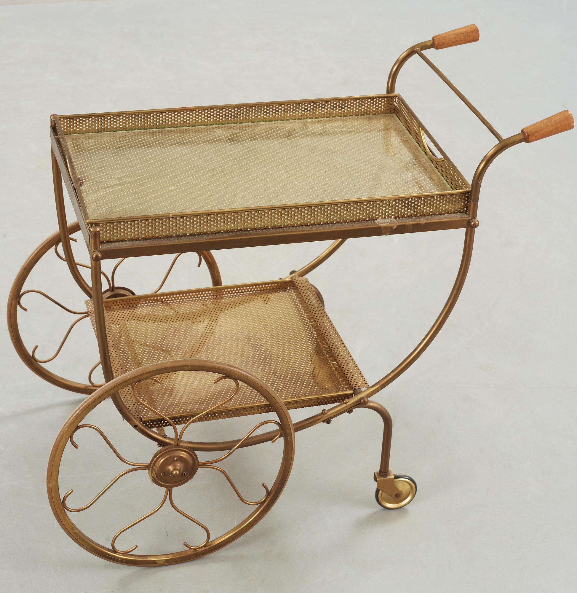 SERVERINGSVAGN, mässing, omkring 1900-talets mitt,