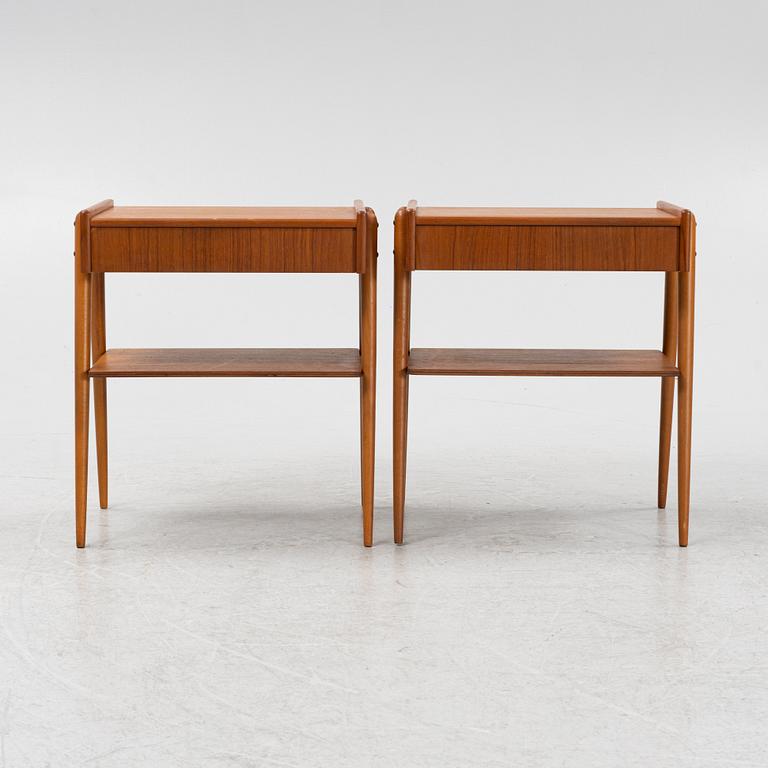 Sängbord ett par, Carlströms & Co, Möbelfabrik, Bjärnum, 1950/60-tal.