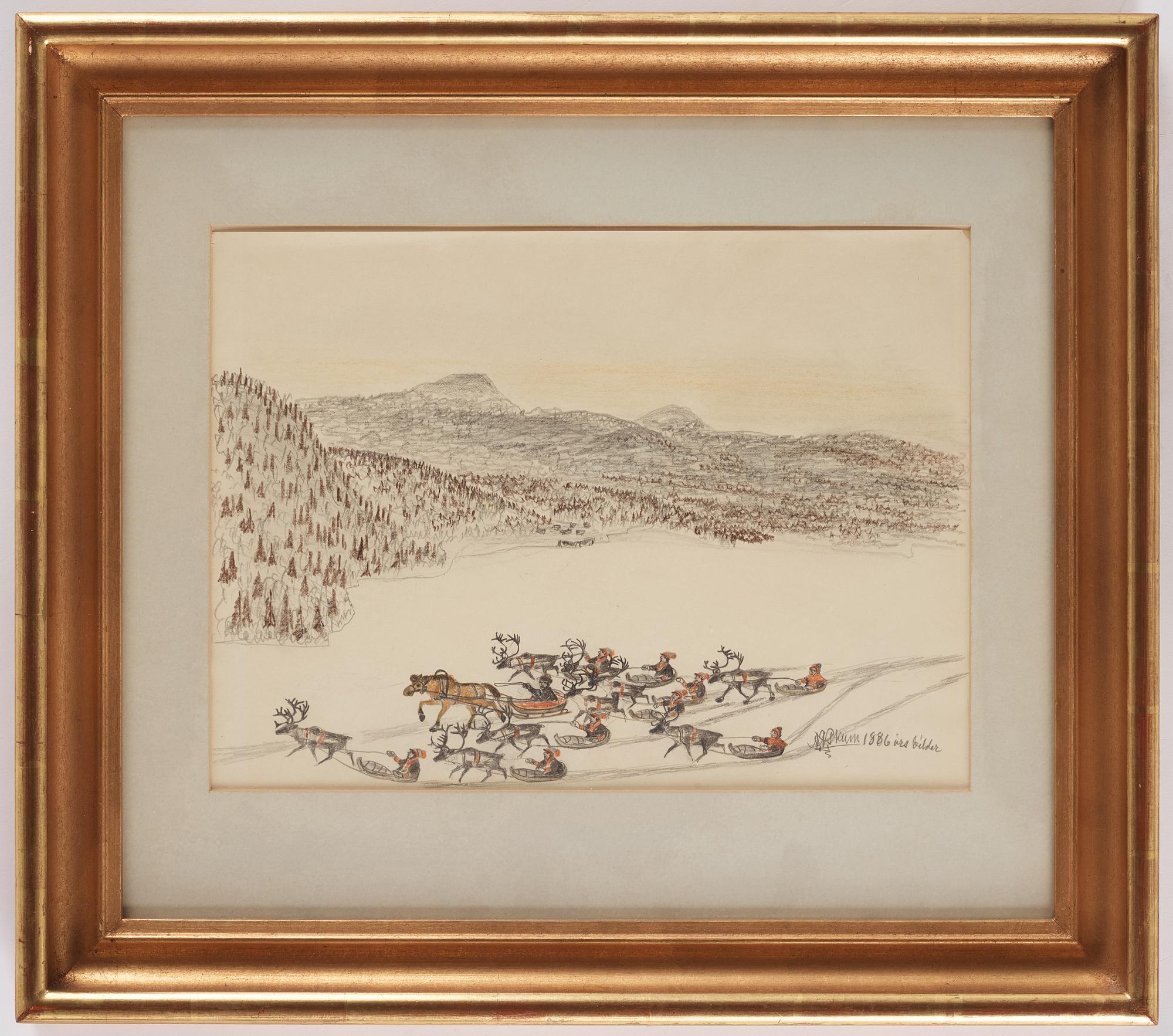 Nils Nilsson Skum, Renar, häst och akkjor.