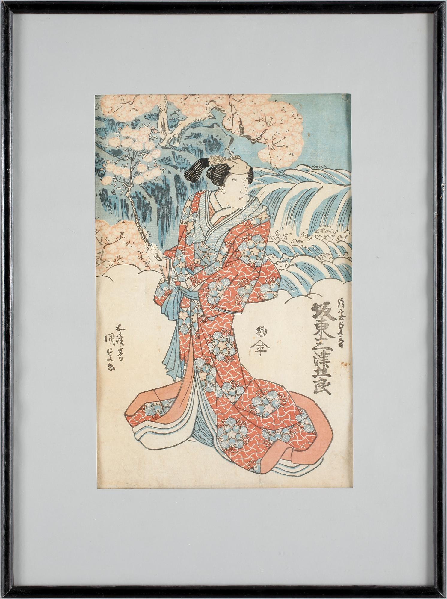 KUNISADA, träsnitt, sign i trycket.