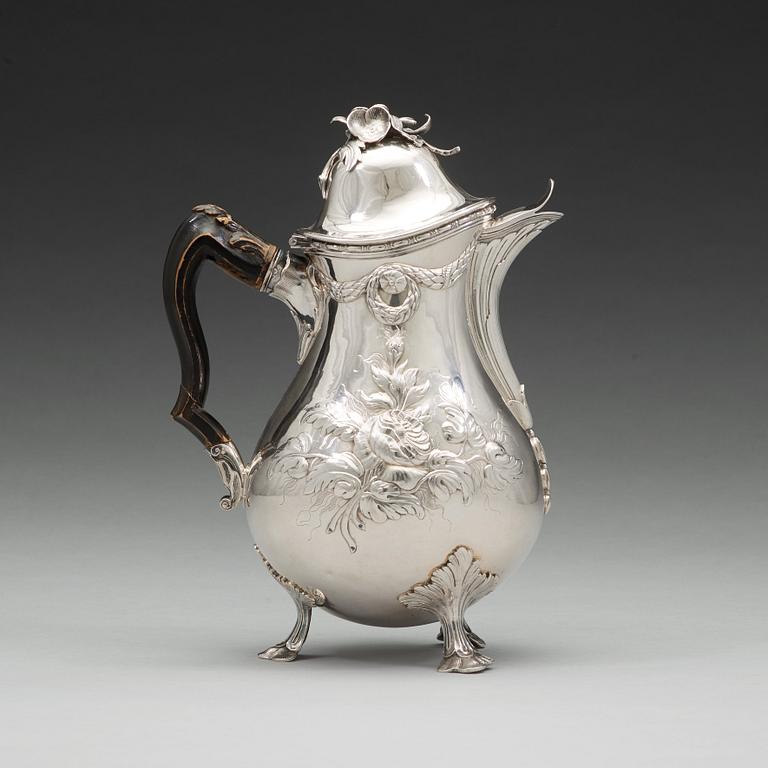 Erik Malm, kaffekanna, silver, Malmö 1780, rokoko.
