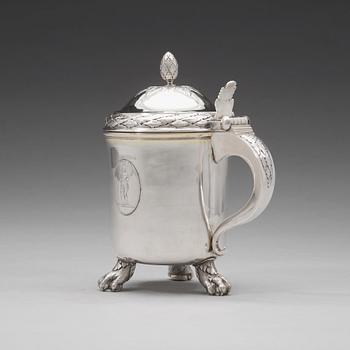 Erik Sorsell, dryckeskanna, silver, Stockholm 1794, gustaviansk.