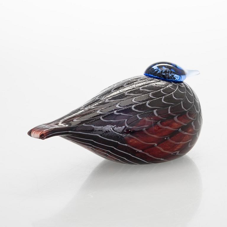 Oiva Toikka, glasfågel, signerad Oiva Toikka Nuutajärvi Notsjö Turun Sanomat.