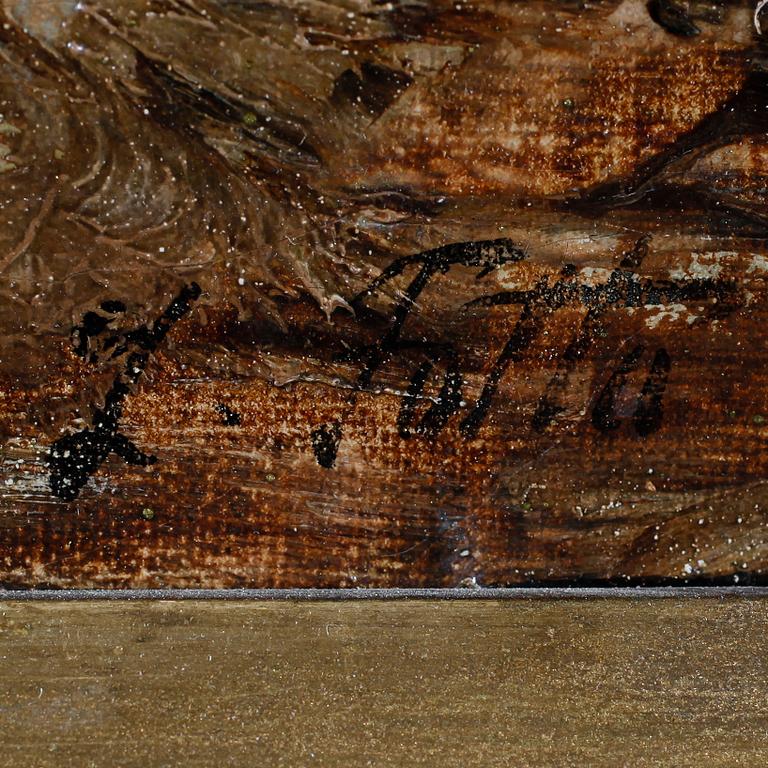 OKÄND KONSTNÄR, olja på duk, signerad L Folta, 1800-/1900-tal.