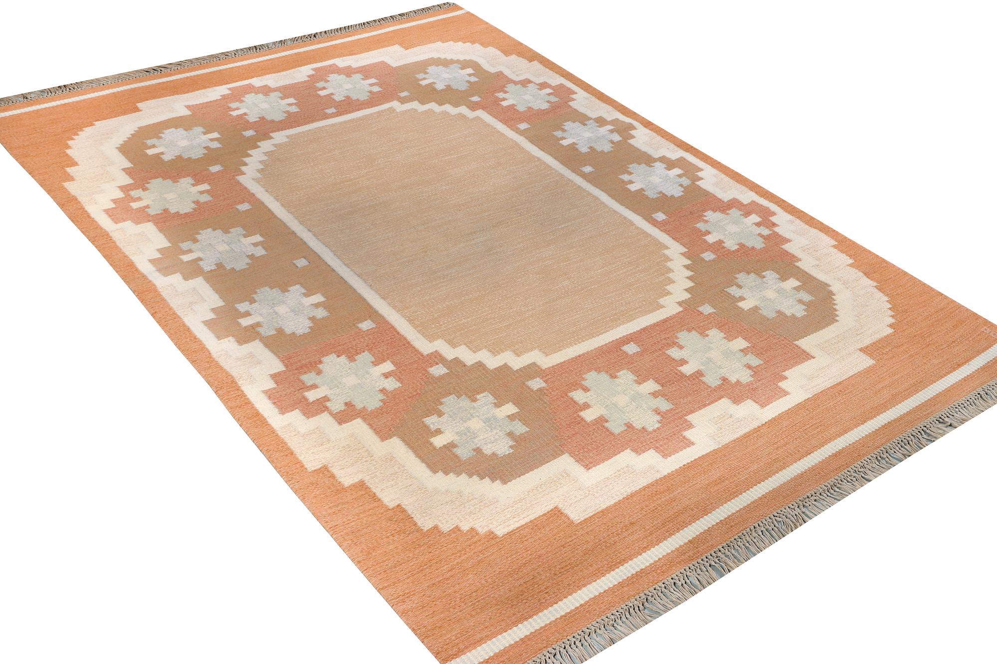Anna-Johanna Ångtröm, a flat weave carpet, Sweden, signed Å, c. 309 x 198 cm.