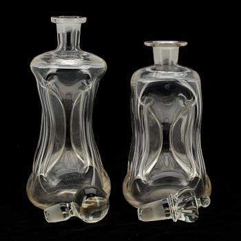 KLUCKFLASKOR, glas, 2 st, 1900-tal.