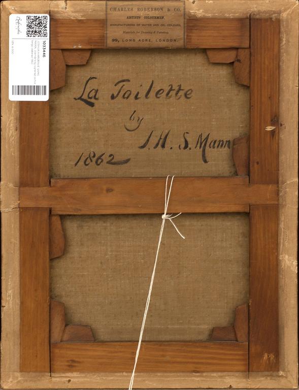 JOSHUA HARGRAVE SAMS MANN, oil on canvas signed and dated 1862.