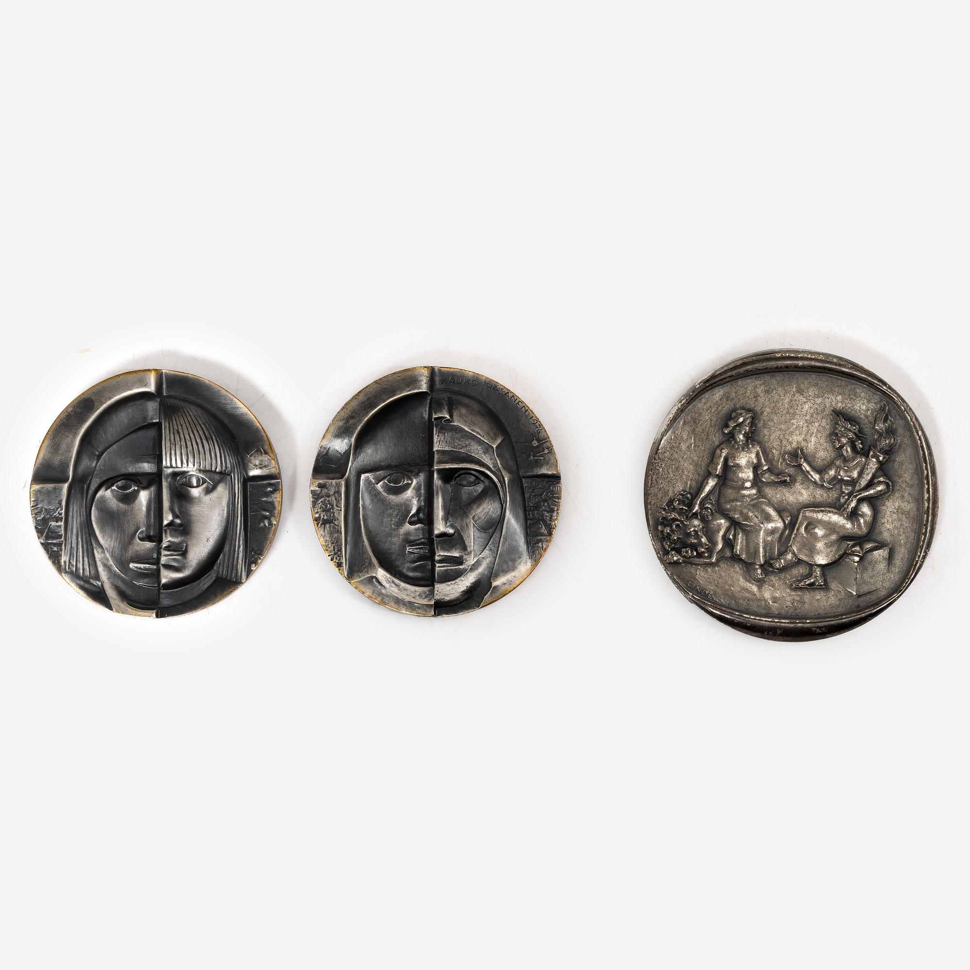 Medals 2 pcs, sterling silver, 1976.