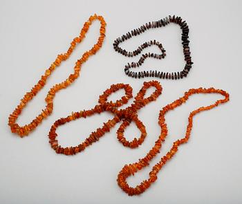 COLLIER, 4 st, bärnsten.