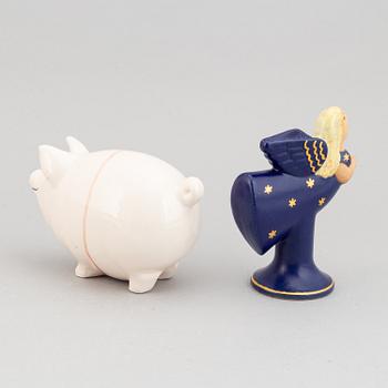 Lisa Larson, four stoneware figurines, K-studion, Gustavsberg.