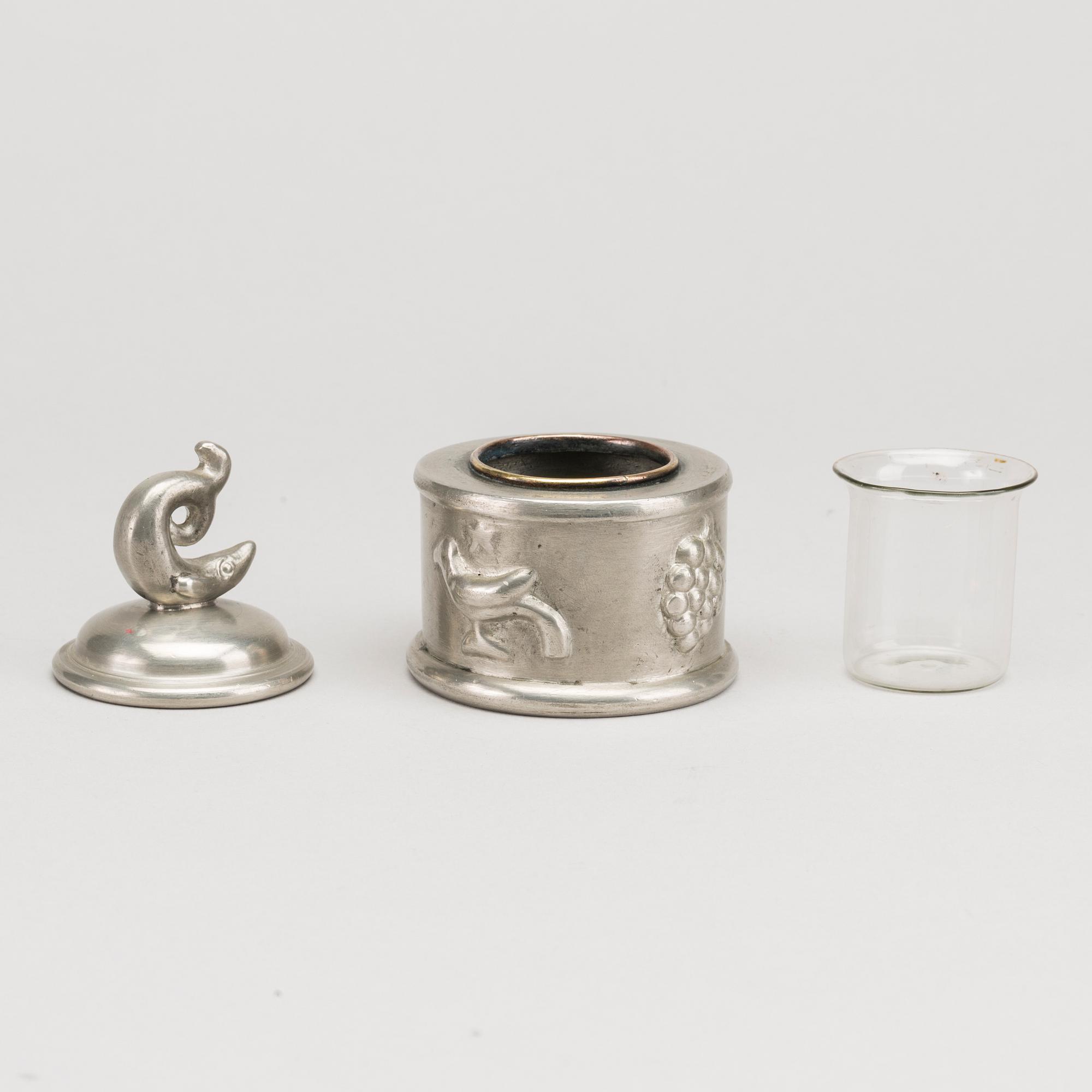 A Swedish Svenskt Tenn pewter ink stand 1925.