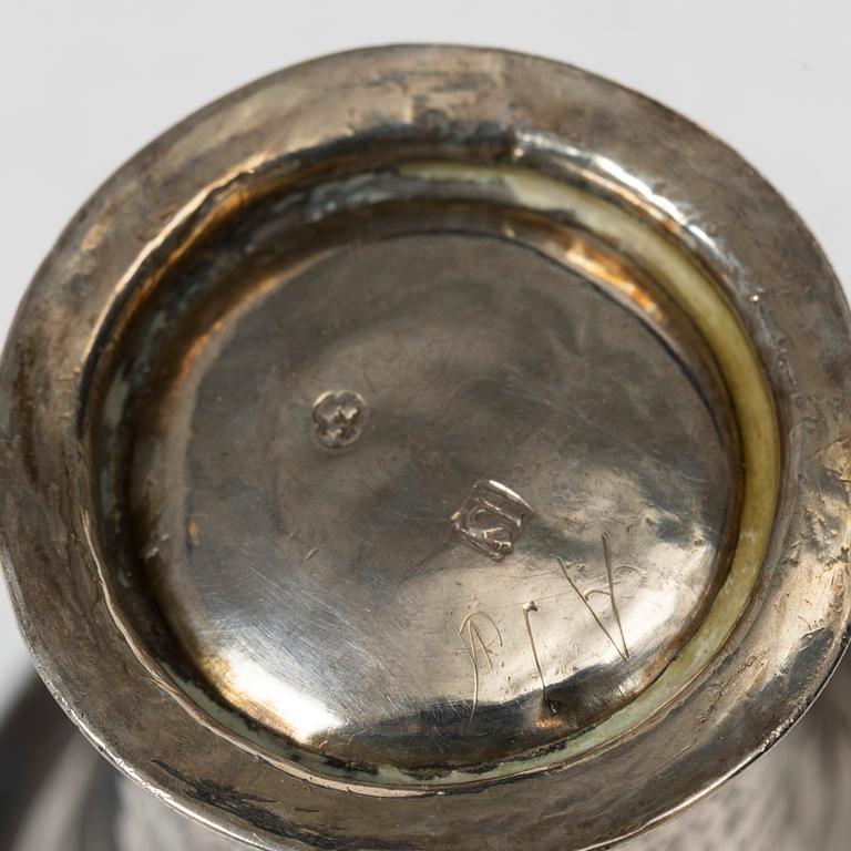 Four Swedish silver beakers, 18th-19th century.