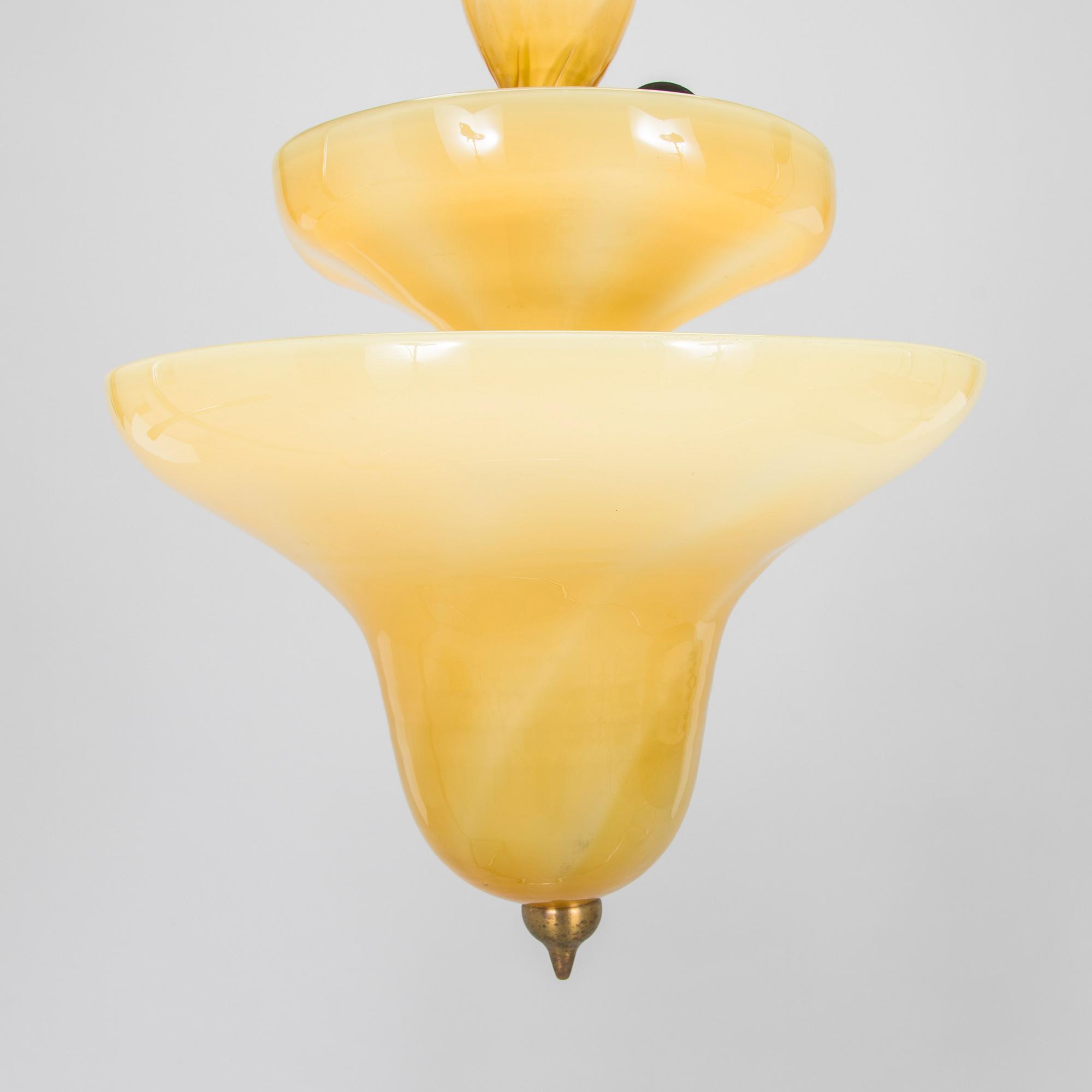 Paavo Tynell och Gunnel Nyman, taklampa, Köklax Glasbruk,  / Taito  1930-tal.