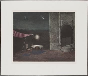 Tuula Lehtinen, etsning, akvatint, signerad och daterad 1990, numrerad 10/50.