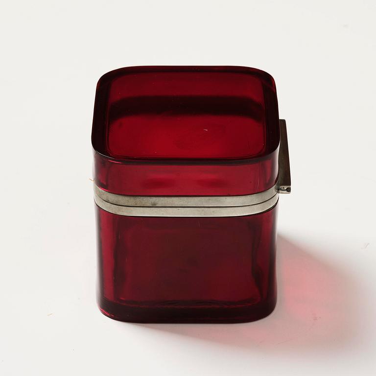 Josef Frank, a pewter mounted red-tinted glass box, Firma Svenskt Tenn.