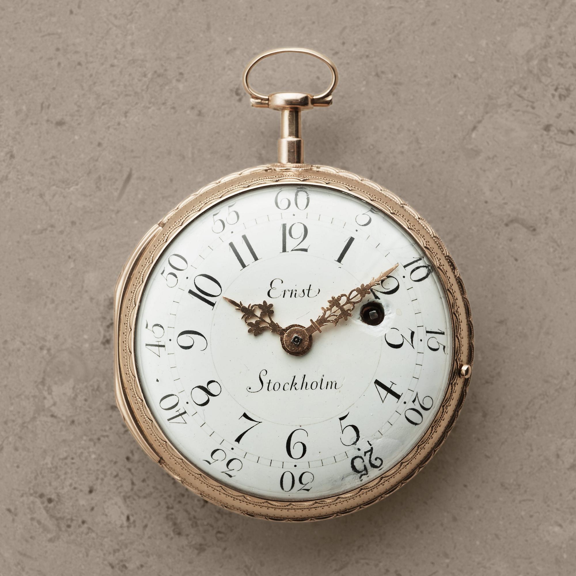 PETTER ERNST (1714-1784), Stockholm, pocket watch, 61 mm,