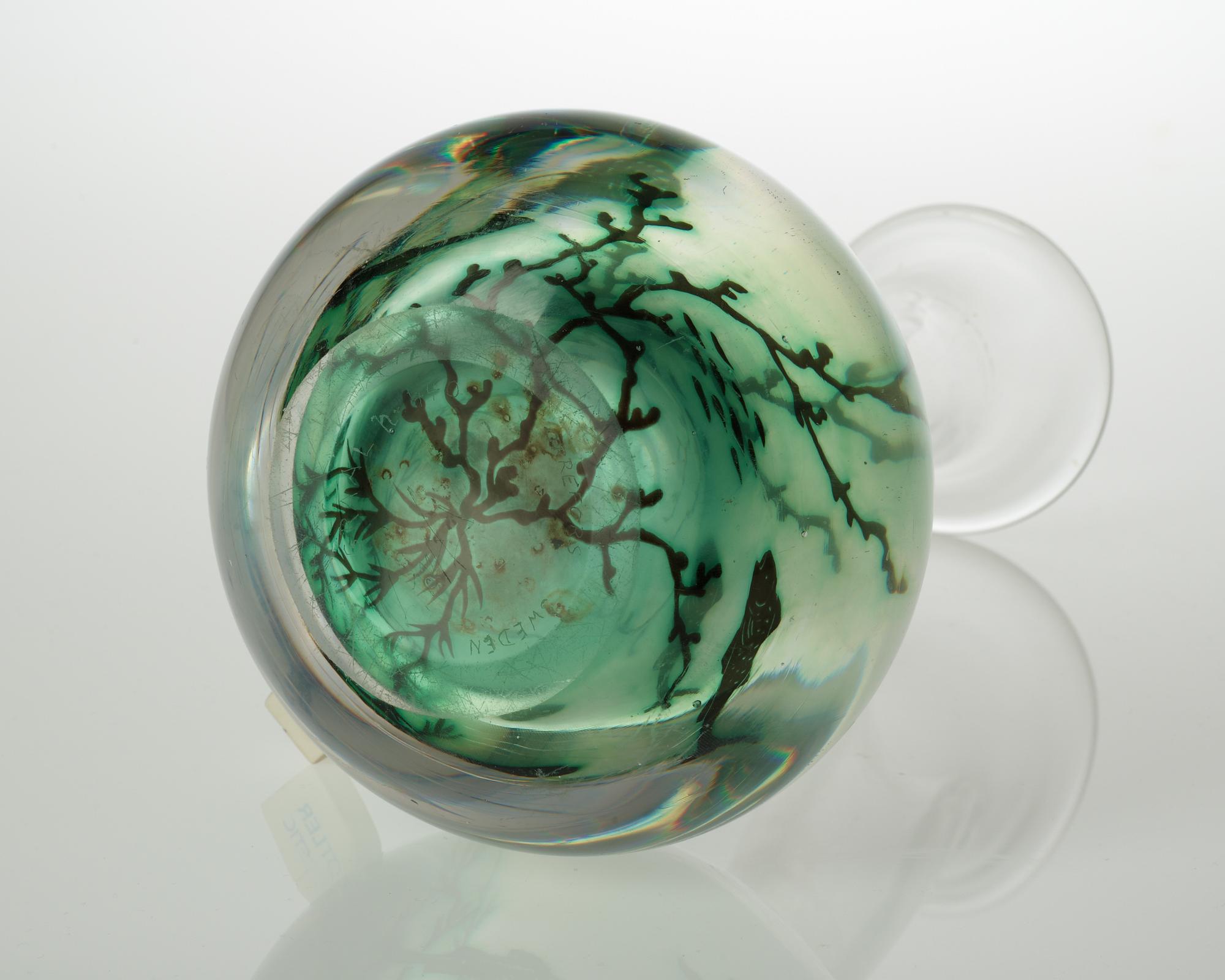 An Edward Hald 'fish graal' glass vase, Orrefors 1939.