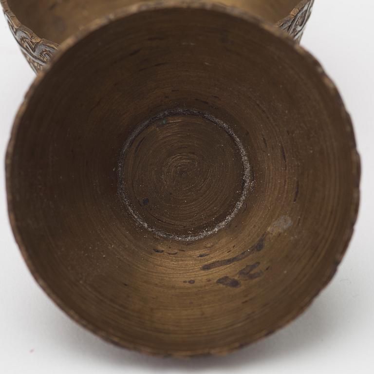 ZARFS, 12 PIECES. Metal. Height ca 3,5 cm each. Iran/Turkey, around 1900 - first half of the 20th century.