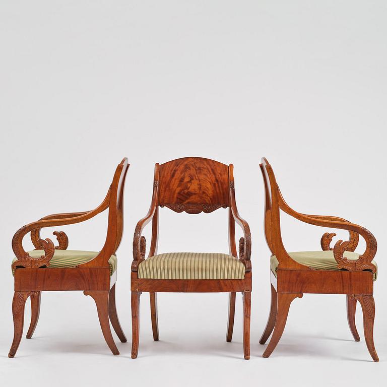 Karmstolar, Baltikum / Ryssland, 1800-talets första hälft, Empire.