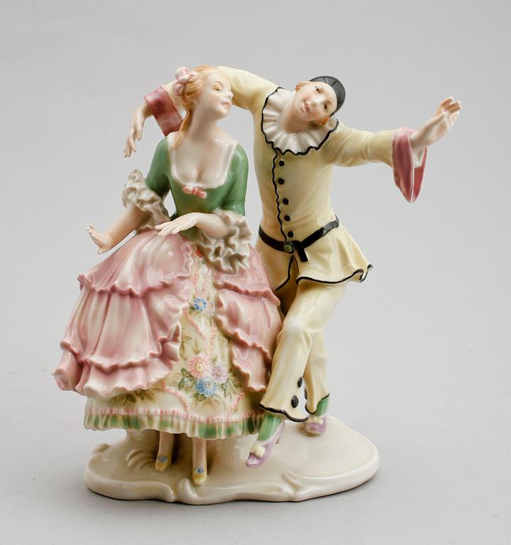 FIGURIN, porslin, Karl Ens, Tyskland, 1900-talets första hälft.
