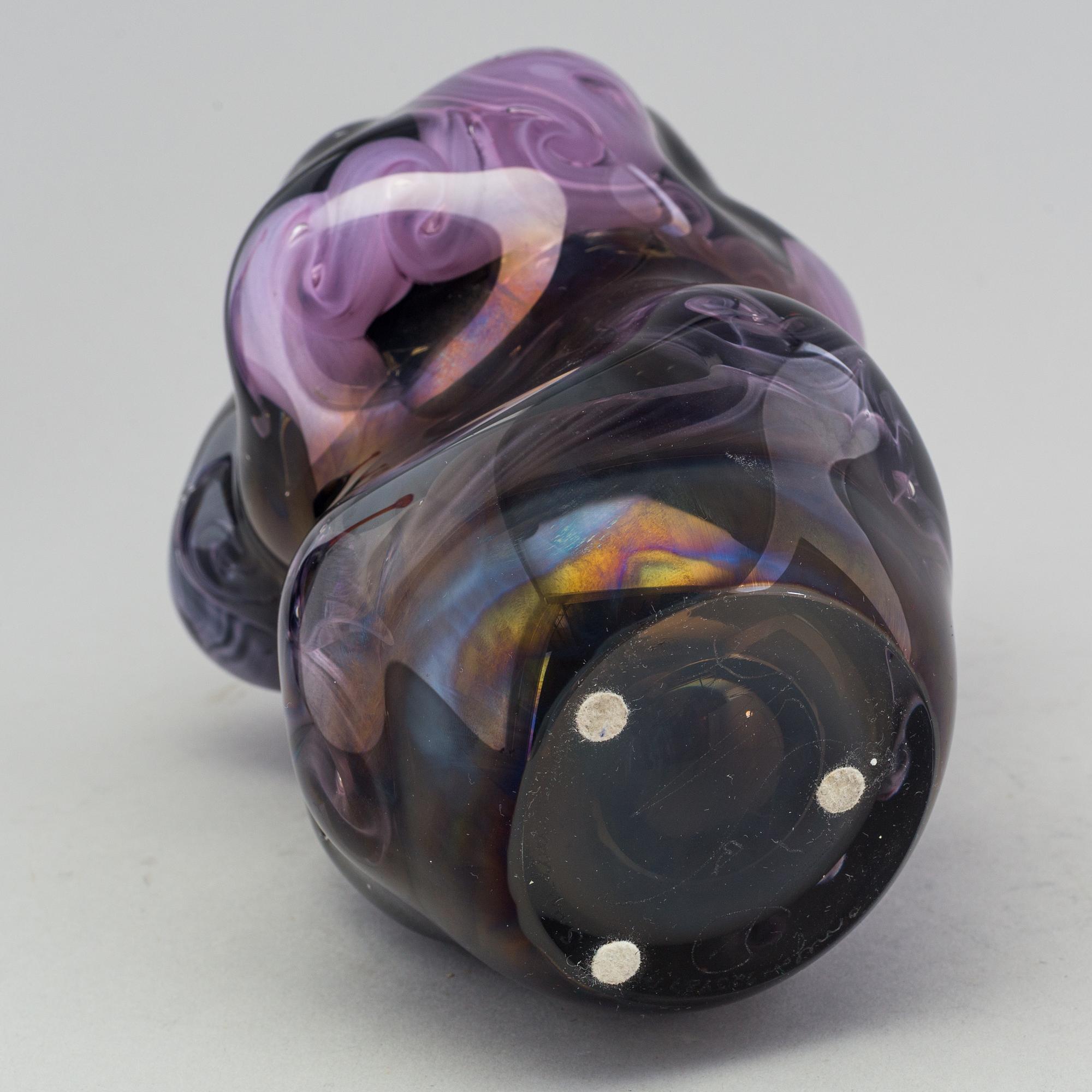 Per B. Sundberg, a unique Per B Sundberg glass vase, Orrefors, Sweden 1998.