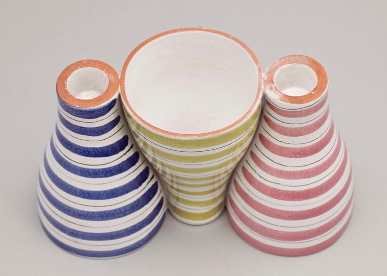 VAS/LJUSSTAKE, fajans "Snurran", Stig Lindberg Gustavsberg.