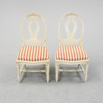 Six Gustavian style chairs, second half of the 20th Century.