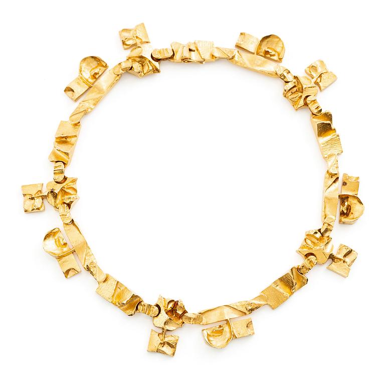 Björn Weckström collier "Tenochtitlan" 18K guld, Lapponia 1970.