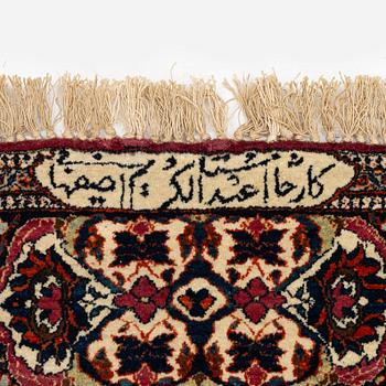 A pictoral Kashan rug, Central Persia, Souf, c. 201 x 142 cm.