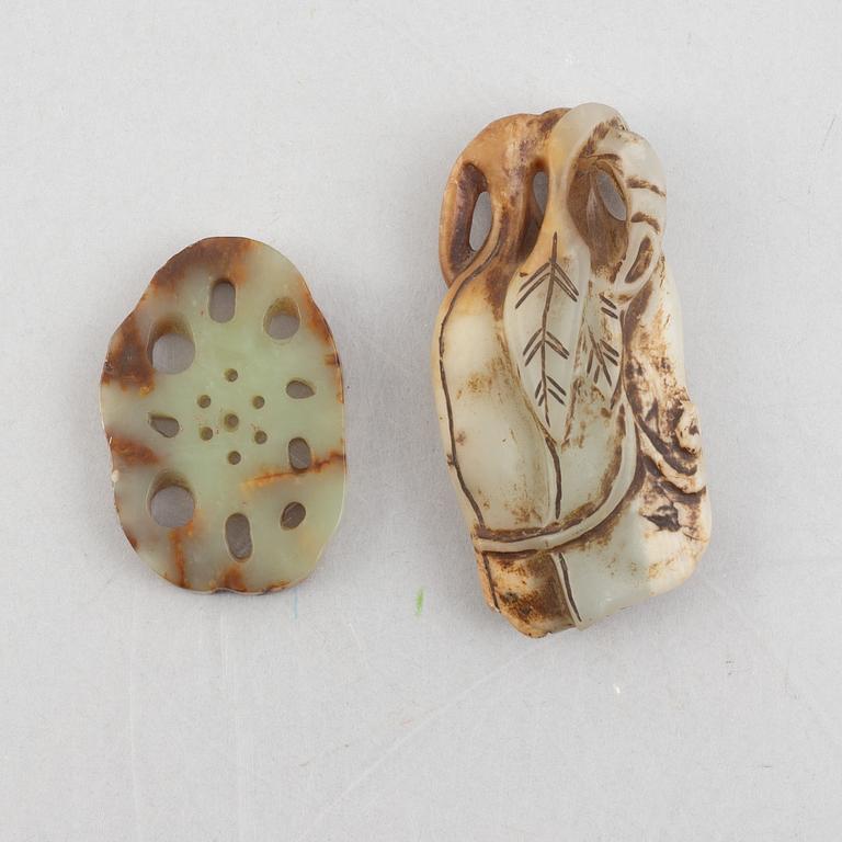 A group of five Chinese stone charms, 20th century.