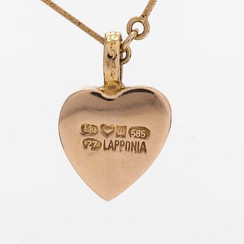Björn Weckström, a 14K gold 'Heart' necklace. Lapponia 1977.