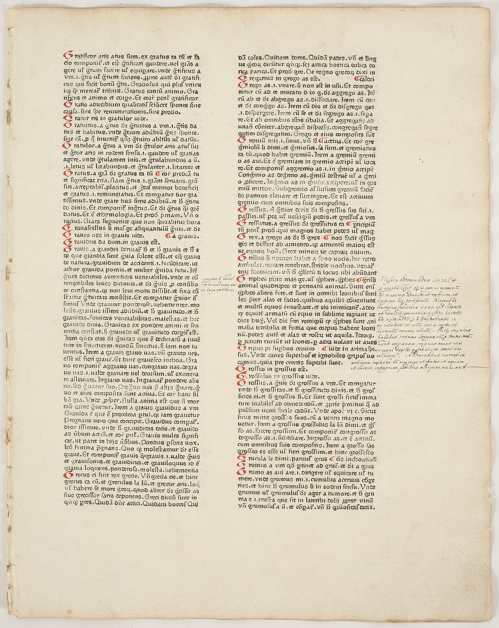 GUTENBERG AND CATHOLICON OF 1460 MED ORIGINALBLAD, New York 1936 resp Mainz 1460.
