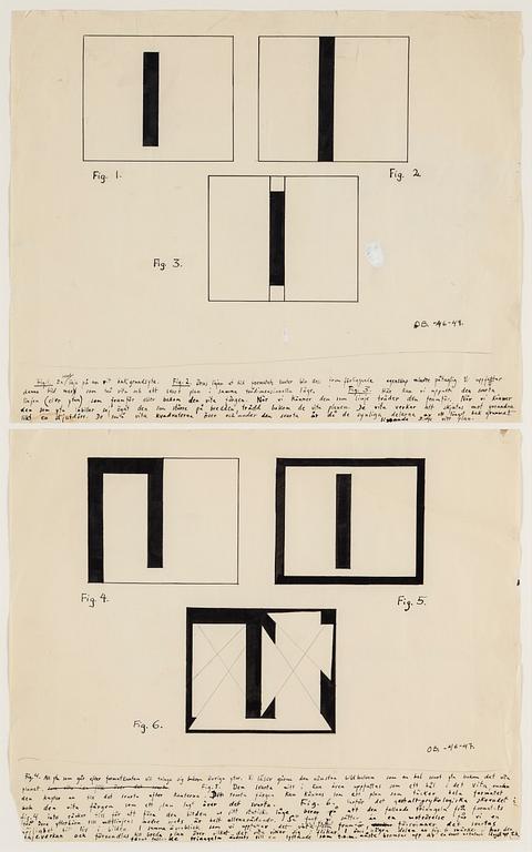 OLLE BONNIÉR, 2 framed together, indian ink, signed and dated -46-47.